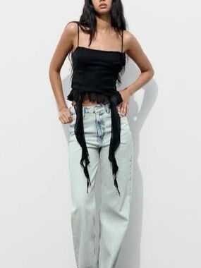 Zara Textured Floral Cotton Gauze Top